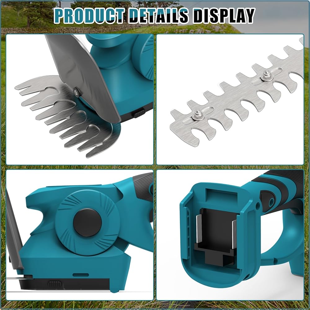 WingFly Cisaille à Gazon et Arbustes sans Fil Compatible avec Batterie Makita 18V, Taille-haie 2 en 1 pour Jardins et Cours (Longueur de Coupe 130 mm et 220 mm, sans Batterie) : Jardin
