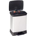 CURVER POUBELLE DECO RECTANGULAR DUO 10+18L , 39x29x50,5 cm, 80% matière recyclée : Cuisine et Maison