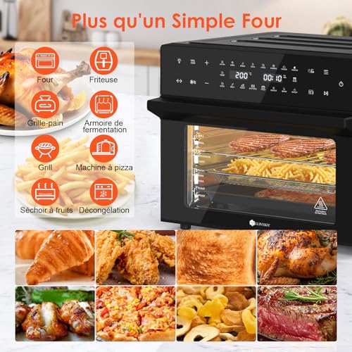 LLIVEKIT Friteuse sans huile XXL 30L avec fonction rôtisserie
