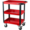 KS TOOLS 890.0001 - Chariot d'atelier métal - Plateaux à rebords - Avec poignée latérale - Avec 4 roues directionnelles - En acier Couleur : Commerce, Industrie et Science