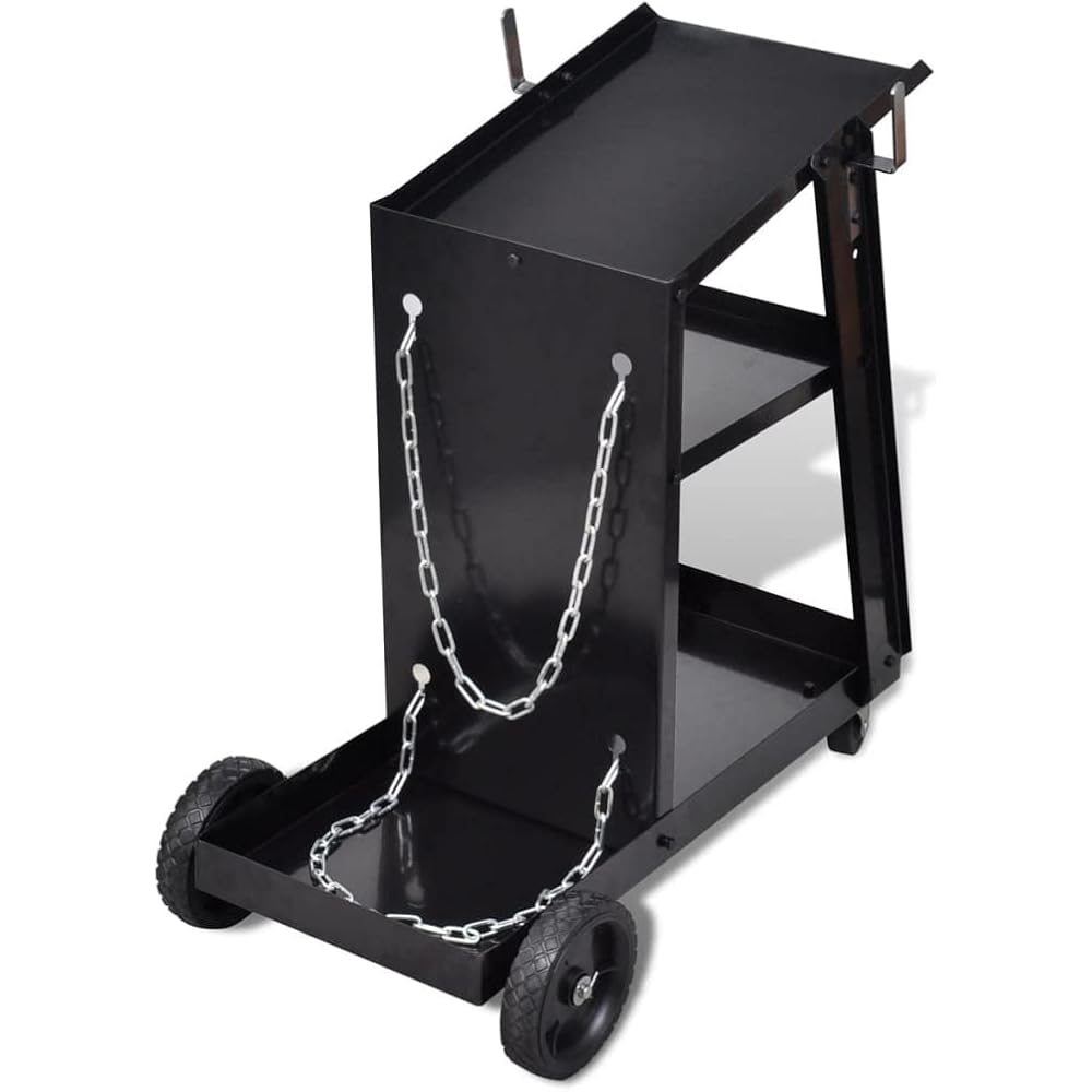 vidaXL Chariot pour Poste de Soudure avec 3 Etagères Chariot de Soudage Outil : Bricolage