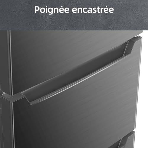 CHiQ Réfrigérateur congélateur combiné 356L, inox