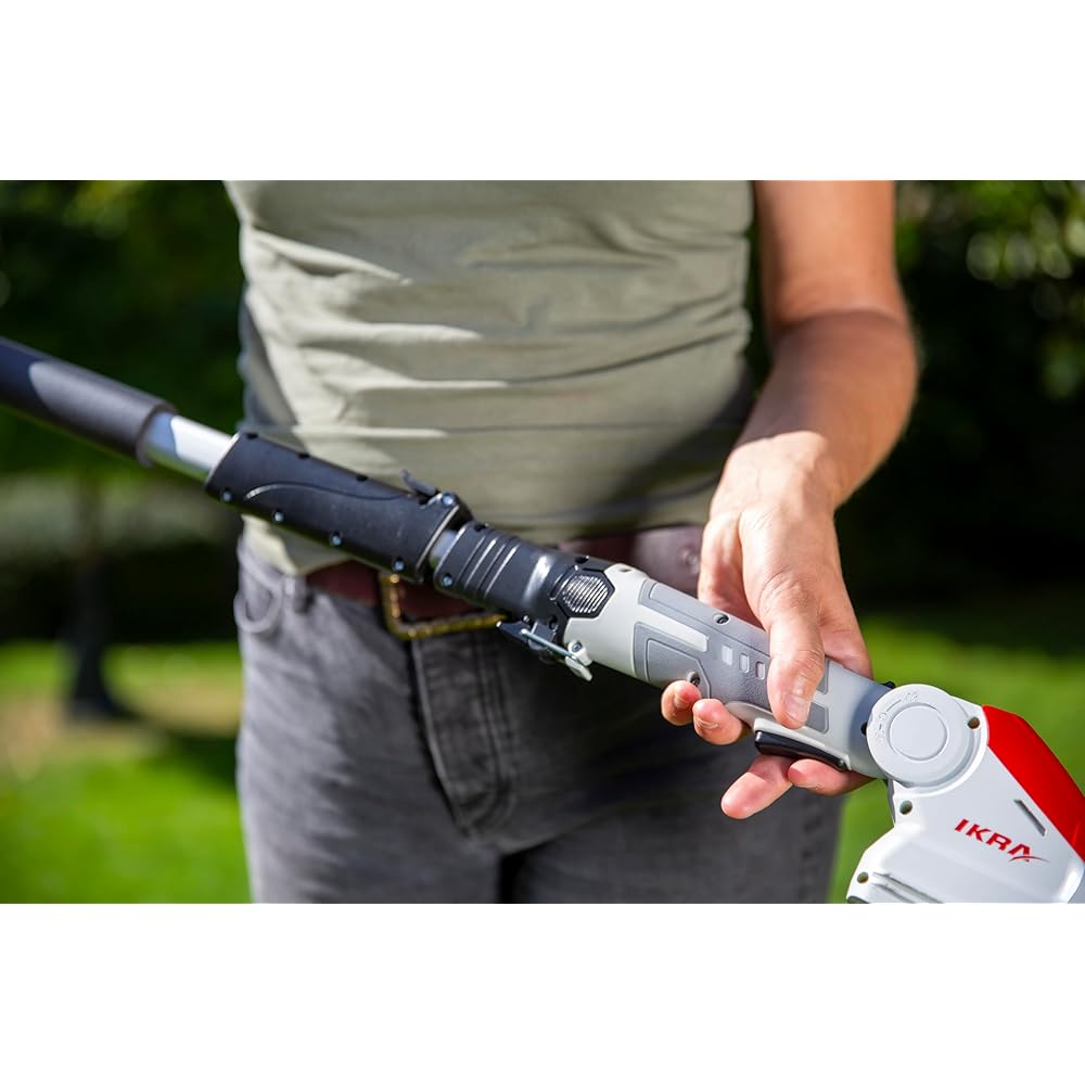IKRA cisaille à Gazon & Taille-buissons télescopique sans Fil IGBS 1210 F avec Batterie & Chargeur, Lames « Made in Germany » : Jardin