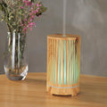 Diffuseur d'huiles essentielles en bambou avec 7 lumières colorées et 3 réglages de minuterie, diffuseur d'aromathérapie pour la maison, le bureau, le spa, sans eau, arrêt automatique, silencieux, : Hygiène et Santé