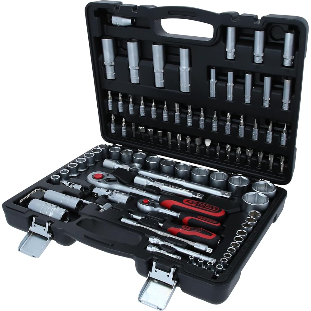 KS Tools 911.0694 Coffret de douilles F6 1/4''-1/2'' CHROMEmat 94 pièces : Bricolage