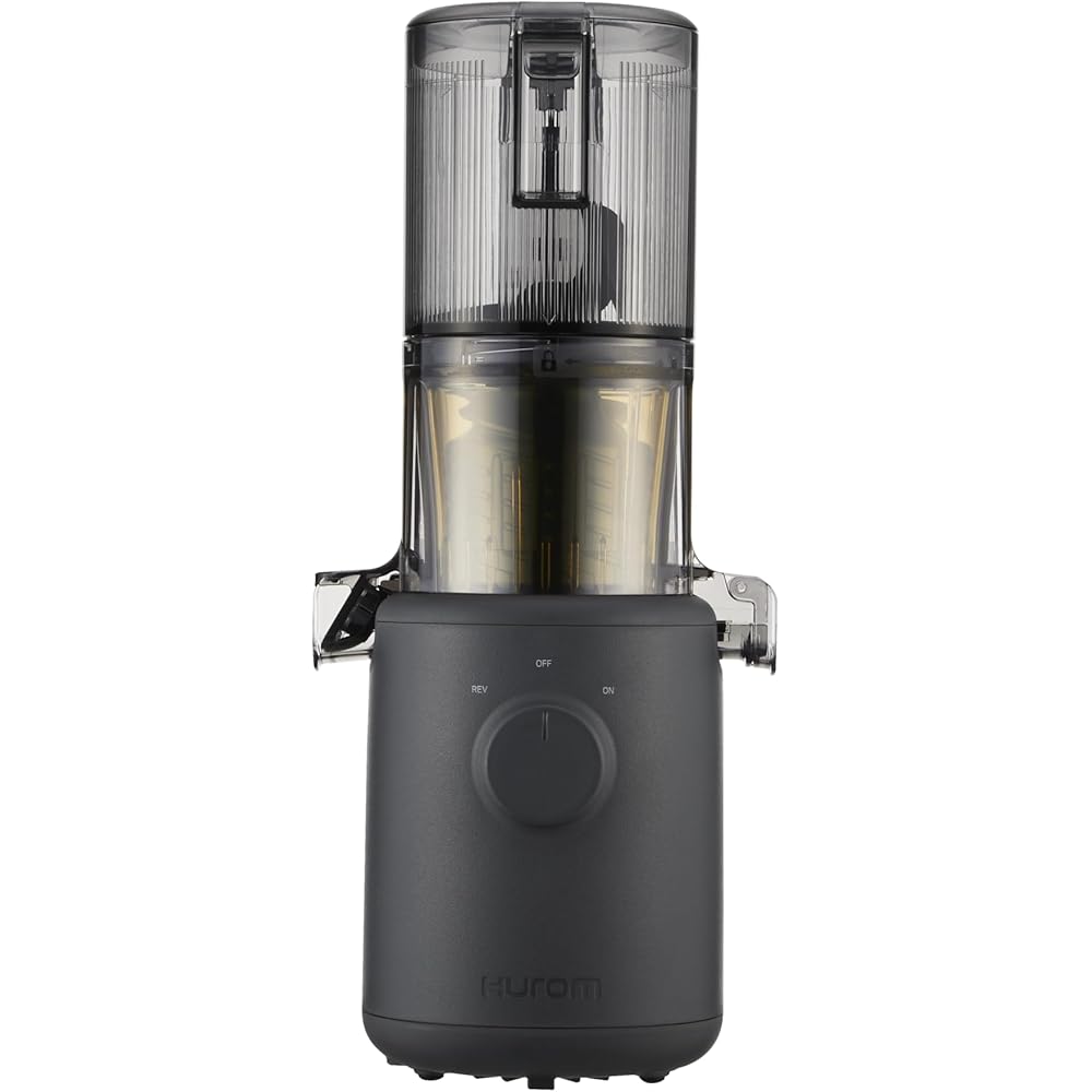 HUROM | Extracteur de jus | Extracteur à Jus de Fruits et Legumes | H310A | Presse à Froid | Moteur silencieux | Facile à nettoyer | Design compact | 220ml | 100 Watt | Sans BPA (Charcoal) : Cuisine et Maison