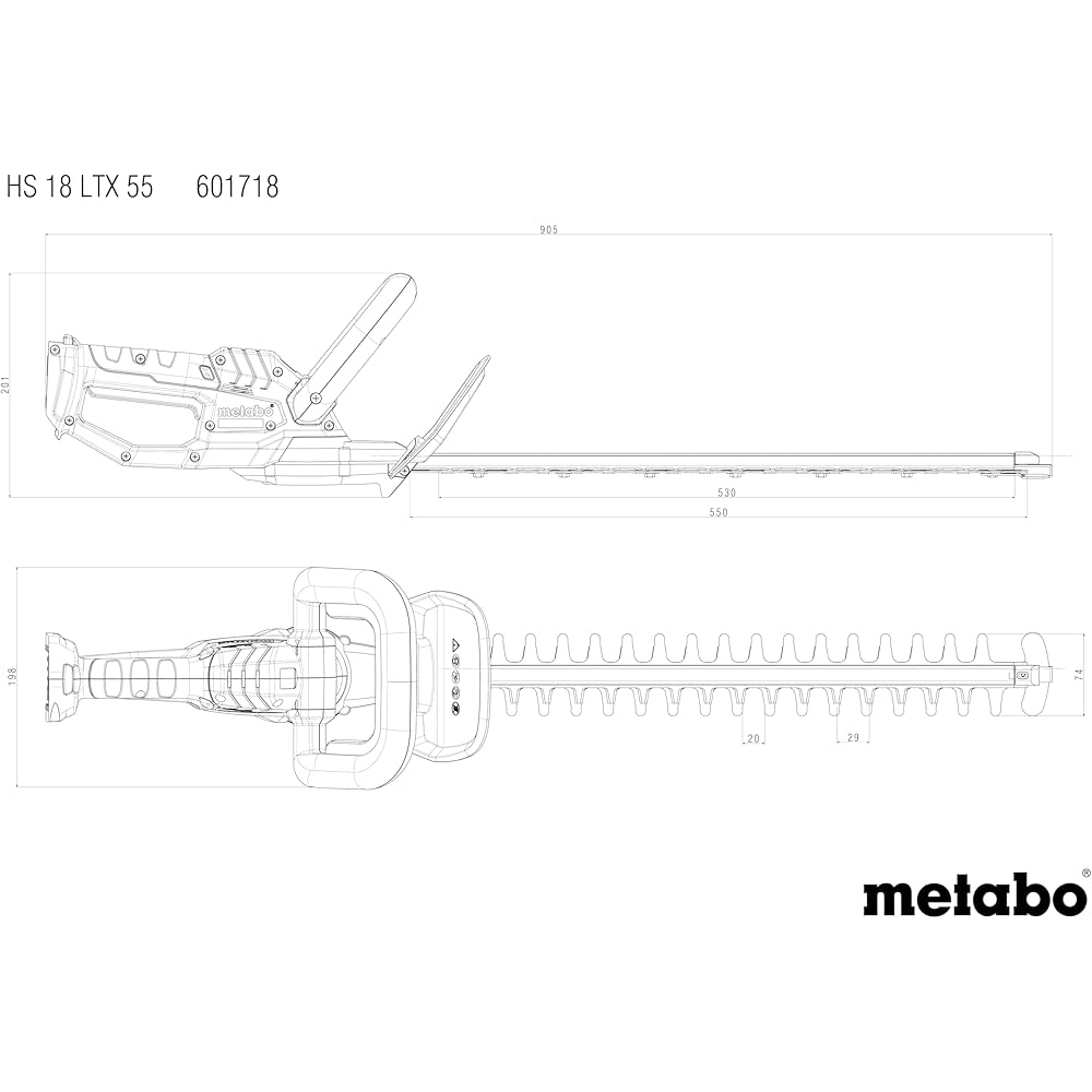 Metabo HS 18 LTX 55 V Solo Taille-haie sans Fil : Jardin