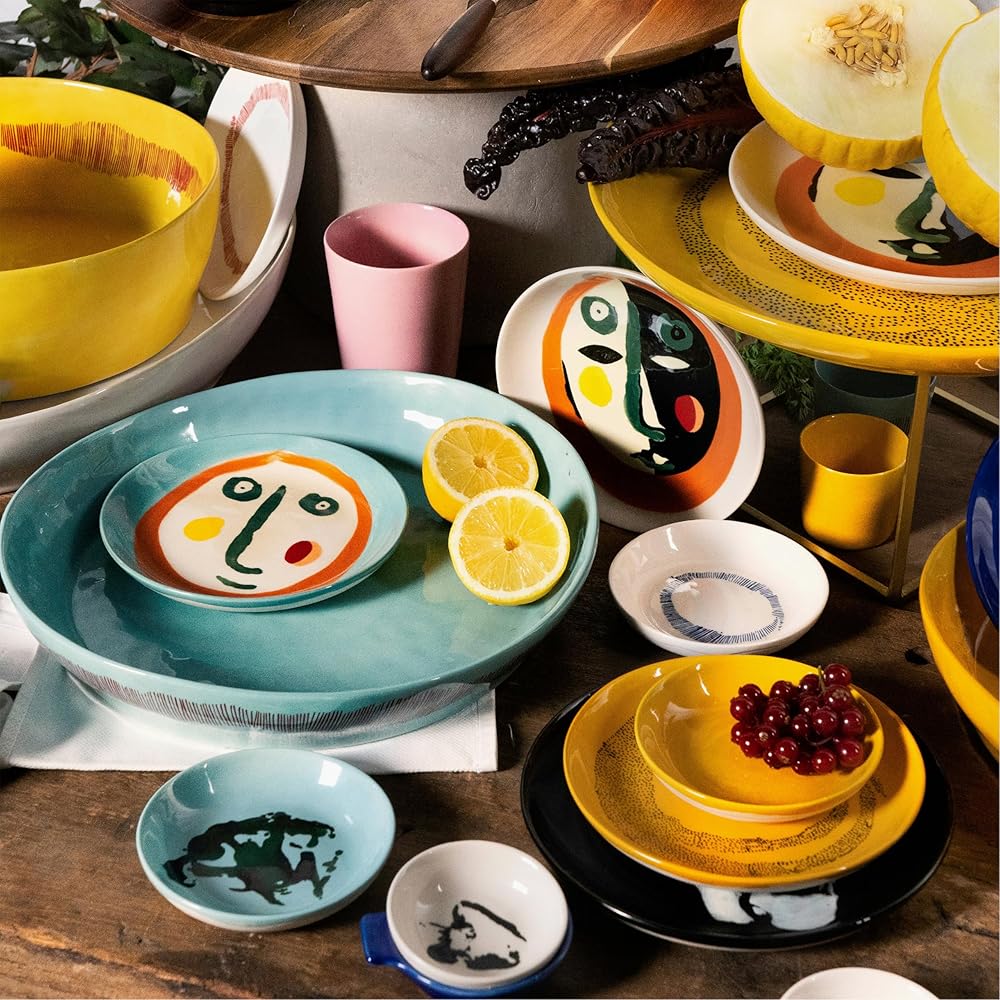 Assiette Apéritif Serax | Collection Feast par Ottolenghi | 2 Assiettes d’Entrée | Service de Table en Grès aux Couleurs Mélangées | Ensemble de Vaisselle de Luxe pour Dîner à la Maison ou en Fête : Cuisine et Maison
