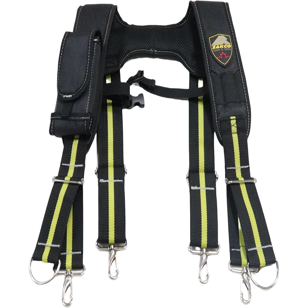 ZAKCO Ceinture à outils professionnelle en polyester 1680D avec bretelles, ceinture à outils robuste pour charpentiers, encadreurs, électriciens, plombiers, Hanyman et bricolage (noir, taille : Bricolage