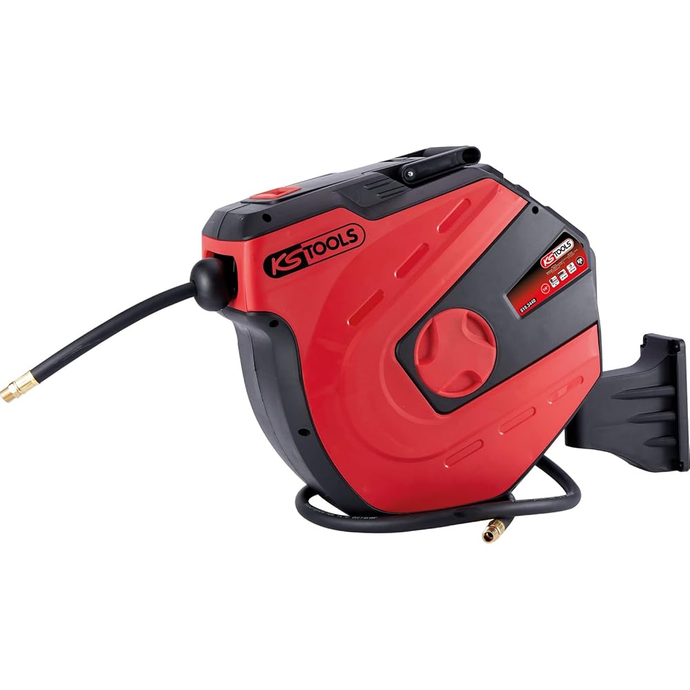 Ks tools Enrouleur de tuyau d'air et d'eau ks tools - mural - 15m - 1/4 pouce - 515.3440 : Bricolage