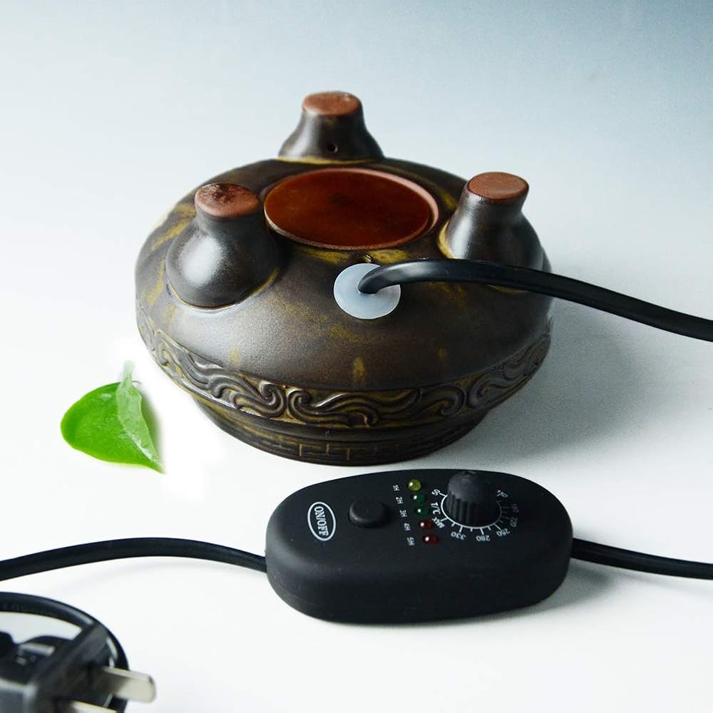 Four à aromathérapie - Diffuseur d'huile Essentielle d'arome en céramique électronique à contrôle de température de contrôle - Brûleur d'encens en Bois d'agar pour Maison/Bureau/Spa : Hygiène et Santé