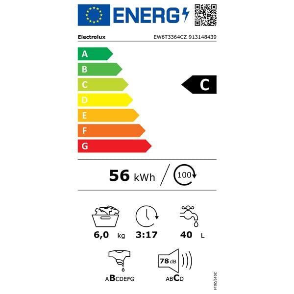 Electrolux EW6T3364CZ Lave-linge top automatique