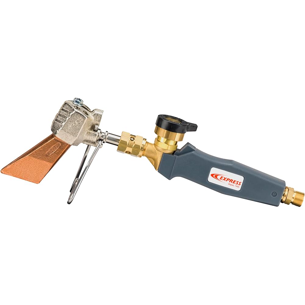 Express, 60279, Fer à Souder, Chalumeau à Gaz, Contient Lance avec Panne, Manche à Raccord Tournant Entrée 3/8e Gauche, usage Couvreur, Adapté pour Zinc, Cuivre, Inox, Zinc Pré-patiné, Plomb : Bricolage