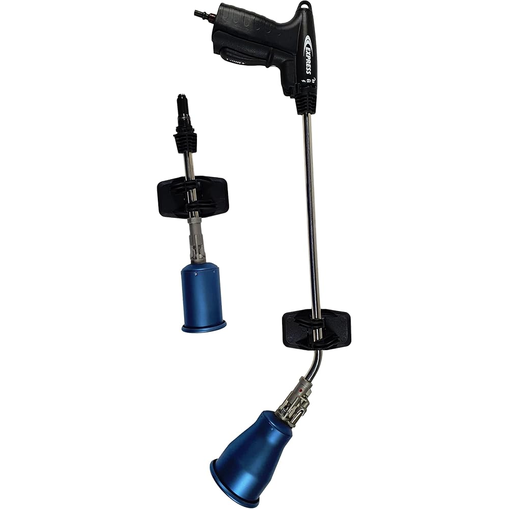 Express, 75103, Chalumeau Piezo Étancheur Titane R, composé d'une Lance de 150 kW, d'une Lance de 50 kW et d'une Poignée Sécurité avec Gâchette Piezo et Raccord Rapide, Livré en Valisette : Bricolage