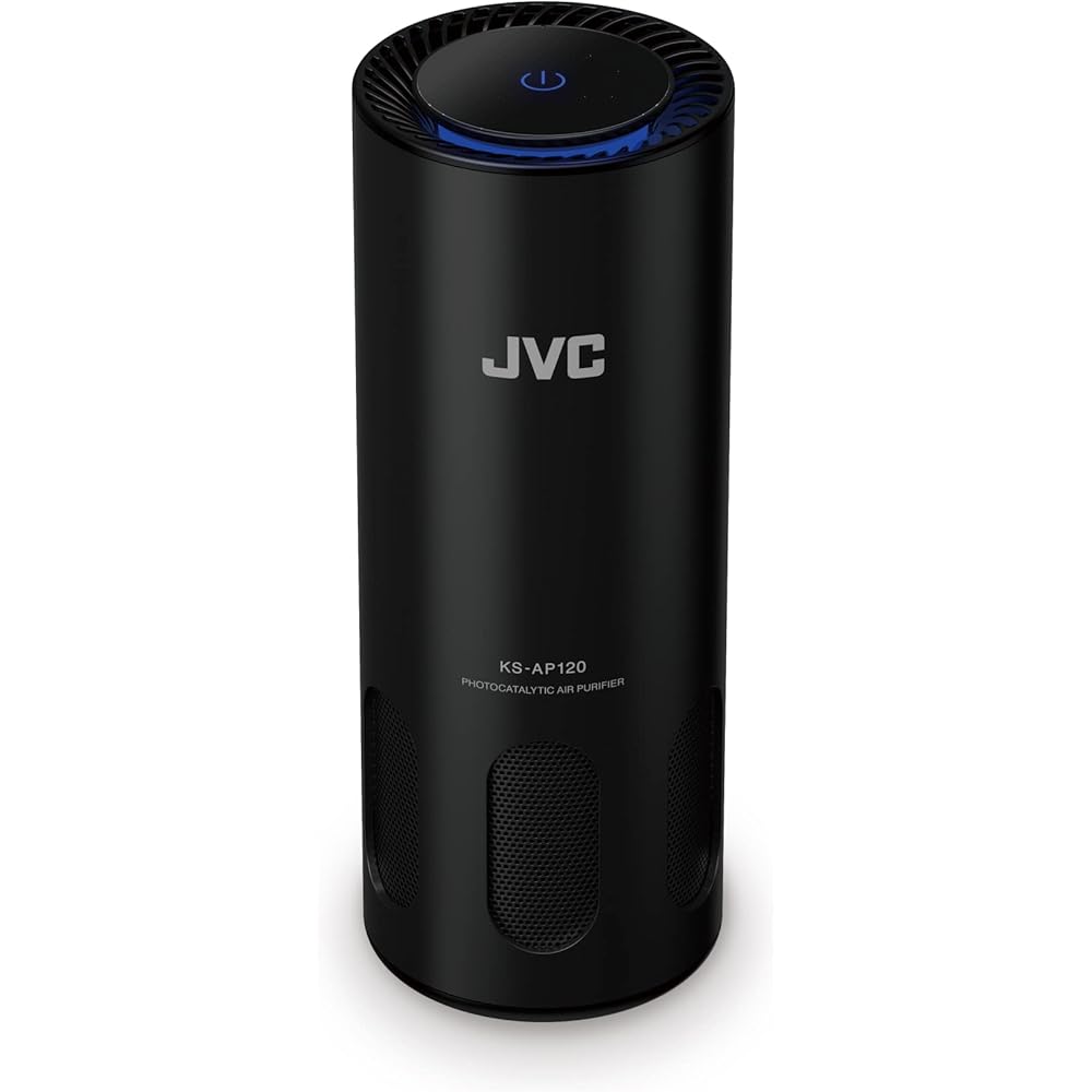 JVC KS-AP120 Purificateur d'air photocatalytique idéal pour la voiture CADR 8,5 m3/h, filtre EPA E12, filtre UV, ioniseur, 2 niveaux de puissance, 12 W, port USB, contrôle tactile : Cuisine et Maison