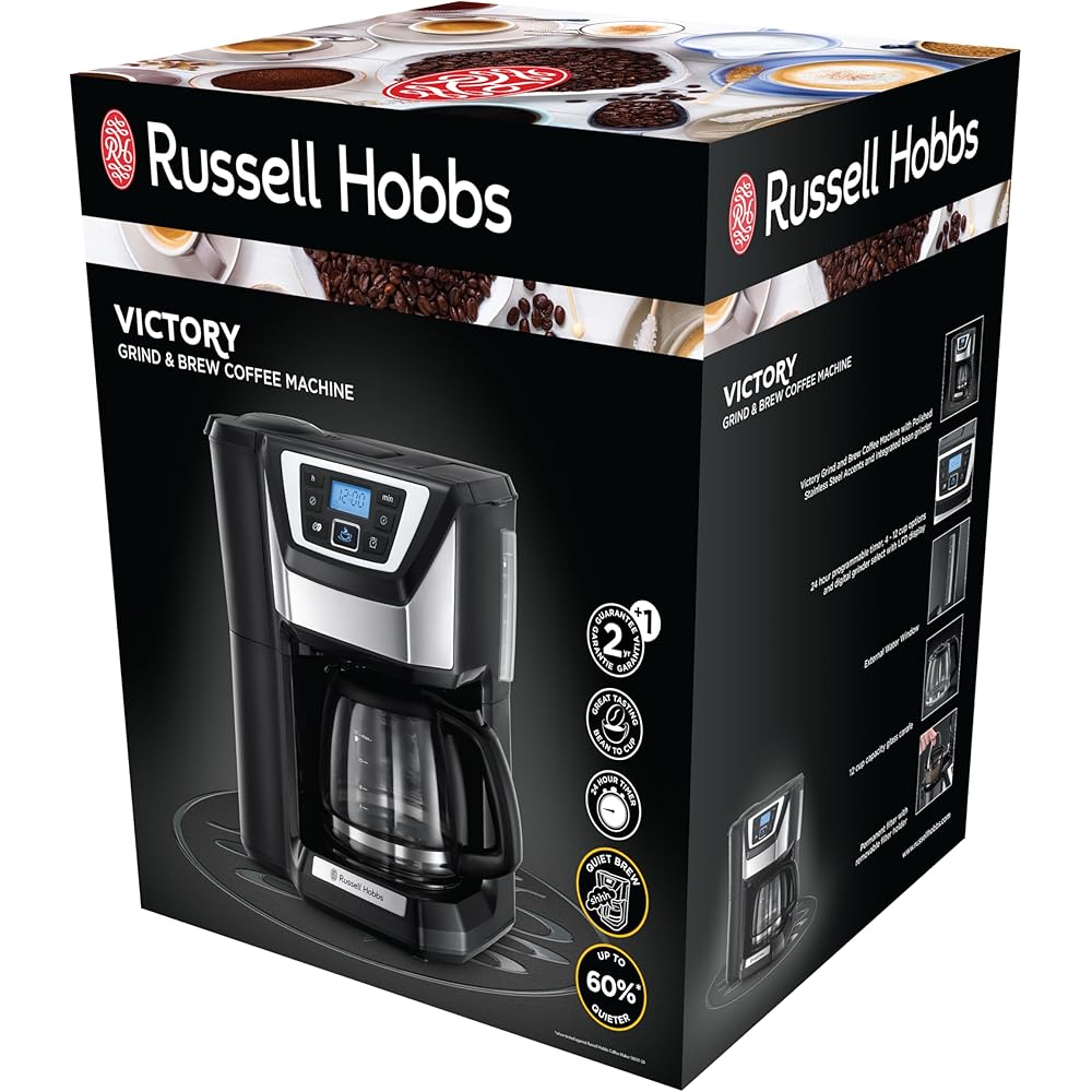 Russell Hobbs Cafetière à grain Chester programmable