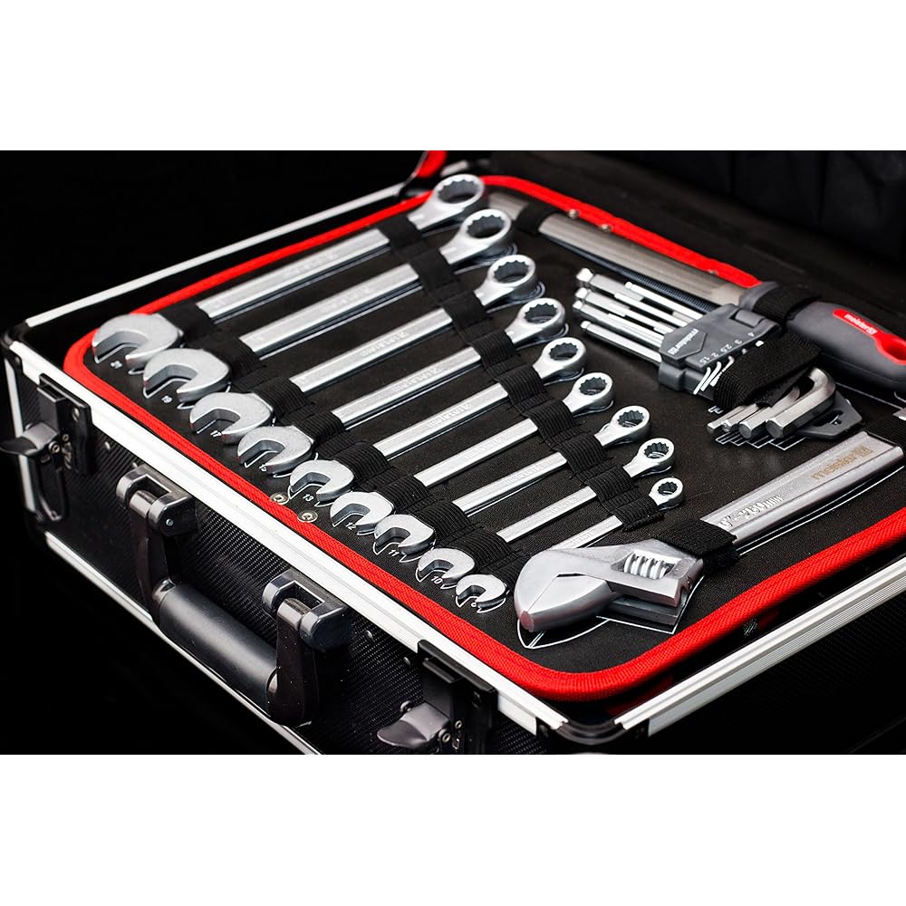 Meister Chariot à outils 156 pièces - Ensemble d'outils - Avec roulettes - Poignée télescopique / Mallette à outils professionnelle remplie / Boîte à outils roulante / 8971440 : Bricolage