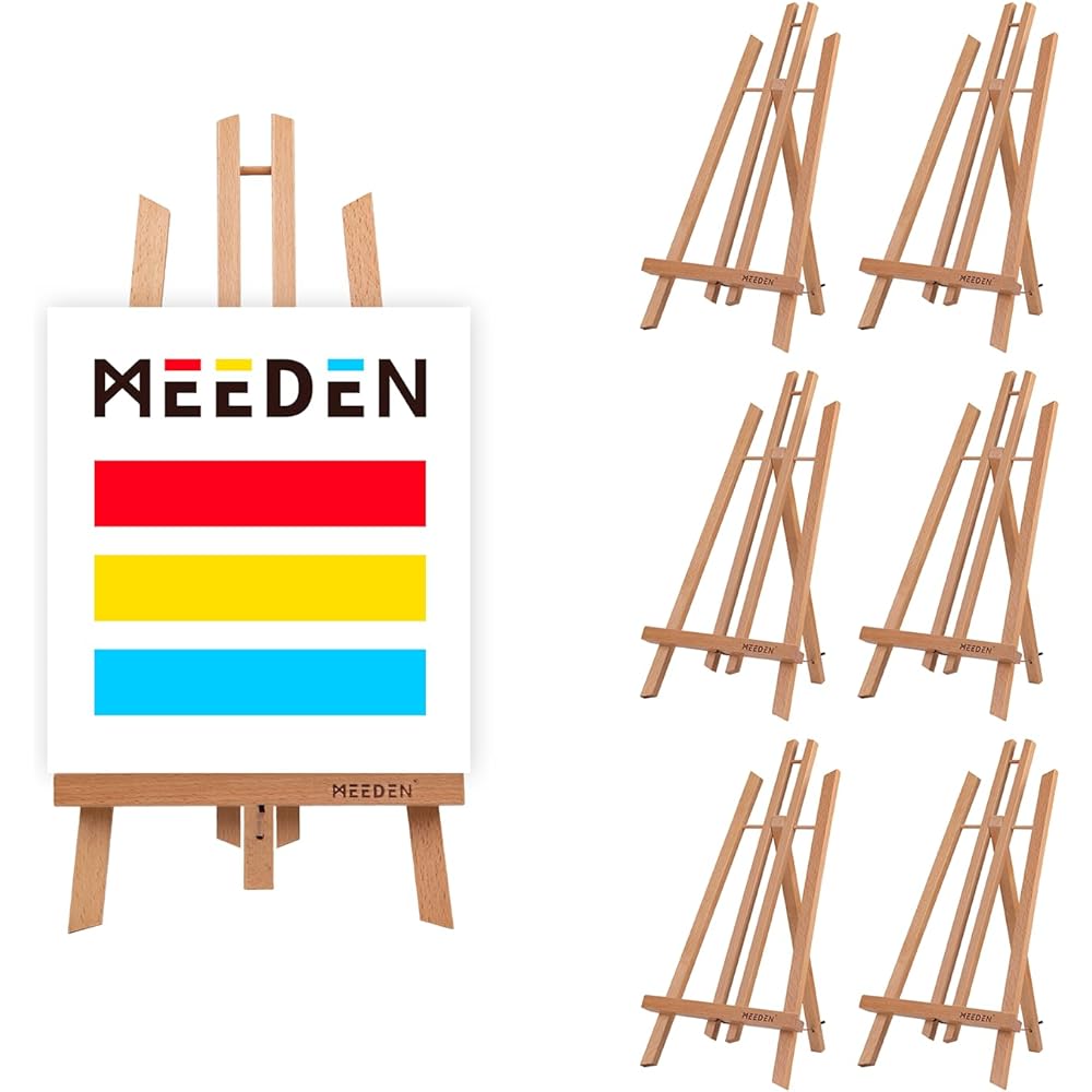 MEEDEN 50cm Chevalet de Table: 6PCS Chevalet Bois pour Adulte Artiste Débutant - Mini Chevalet Peinture Portable pour Peinture Toile Photo : Cuisine et Maison