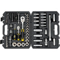 Stanley - COFFRET DE DOUILLES - 1 Cliquet 72 dents ¼’’ - 1 Cliquet 72 dents ½’’ - 41 embouts de vissage - JEU DE 96 PCS - STMT17379-1 : Bricolage