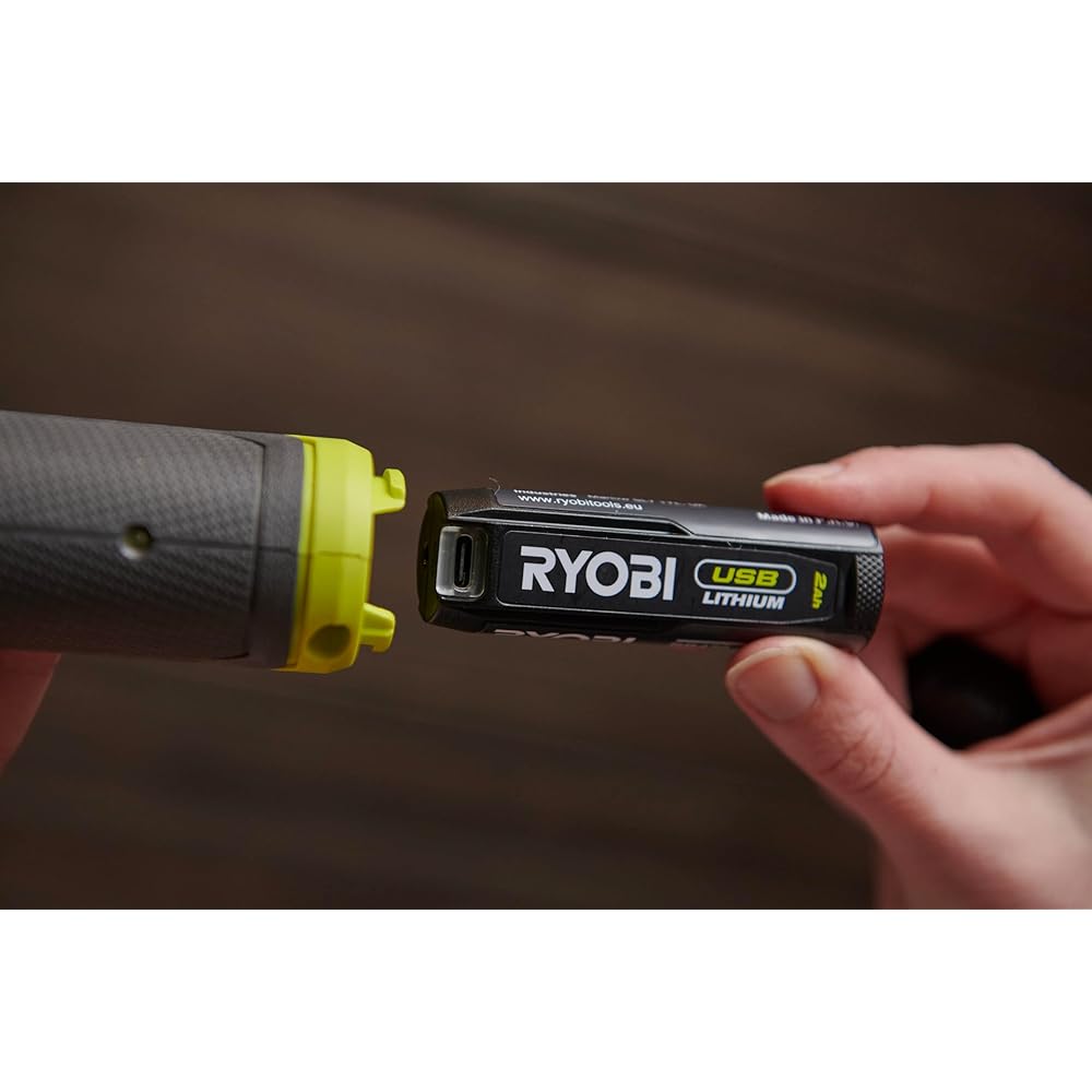 Clé à cliquet 4V USB Lithium - emmanchement carré 1/4’’ - 80 Nm - Livrée avec son câble USB-C & 1 batterie 4V 2,0 Ah USB Lithium - RR14W4-120G : Bricolage