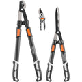 VonHaus Lot de 3 Cisailles de Jardin – Coupe-Branches, Taille-Haie, Sécateur – Poignées Télescopiques Extensibles – Prise Douce – Outils Légers : Jardin