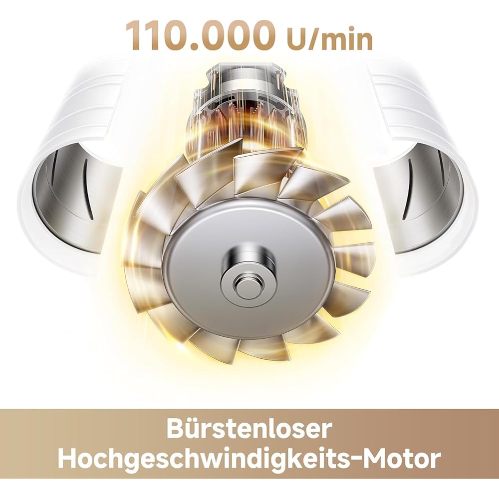 Mova X4 Pro Aspirateur Humide et Sec,Lavage à l'eau Chaude, Anti-enchevêtrement, Auto-Nettoyage à 100°C,Aspiration de 20 kPa.Turbo Sèche-Cheveux,Moteur brushless,110 000 RPM,séchage Rapide,4 Niveaux : Cuisine et Maison