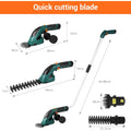 Coupe Bordure sans Fil, Cisaille à Gazon avec Batterie 7.2V et Chargeur, Taille Haies sans Fil, Tondeuse à Gazon, Manche Long Télescopique Détachable, pour Couper Gazon/Buisson/Haie,Vert foncé : Jardin