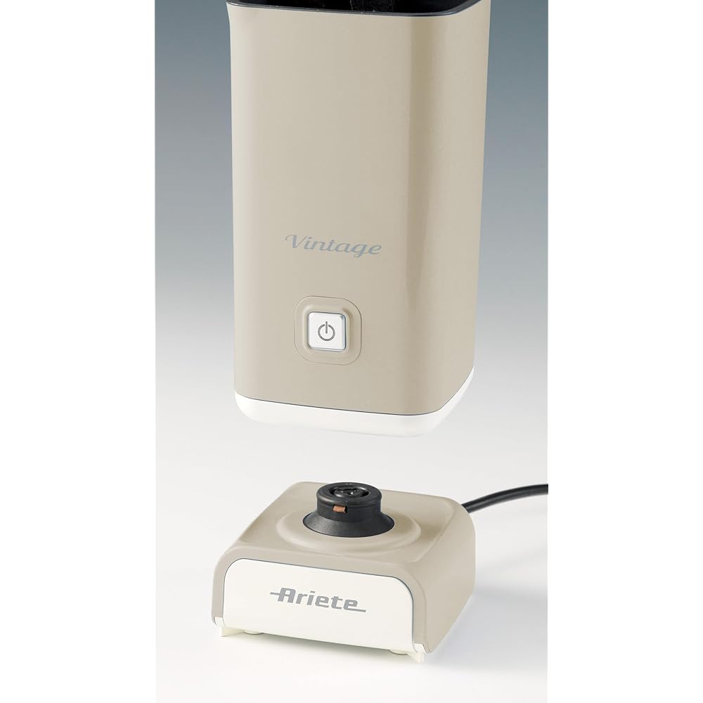 Ariete Cappuccinateur Vintage 2878, Mousseur à Lait Électrique Rétro Pour Cappuccino Et Chocolat Chaud, Buse à Cappuccino Électrique 2 Minutes, Capacité 250Ml, Puissance 500W, Beige : Cuisine et Maison