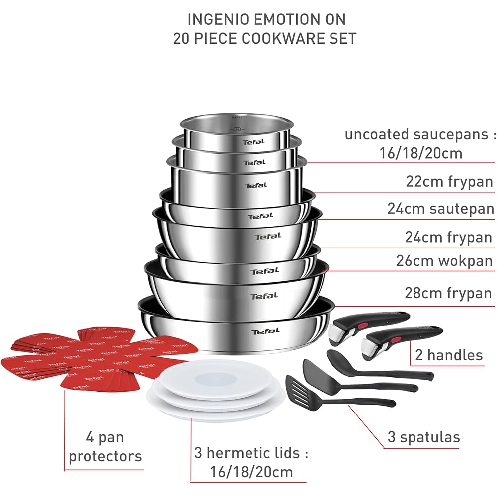 Tefal Ingenio Batterie de cuisine 20 pièces,  Poêles,  Casseroles