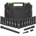 Jeu de douilles à choc 20 pièces, CR-V 8-24mm Ginour Coffret de douilles 1/2" 16 pièces 6 Pans avec rallonge 3, 5,10-inch et adaptateur 3/8 à 1/2 : Bricolage