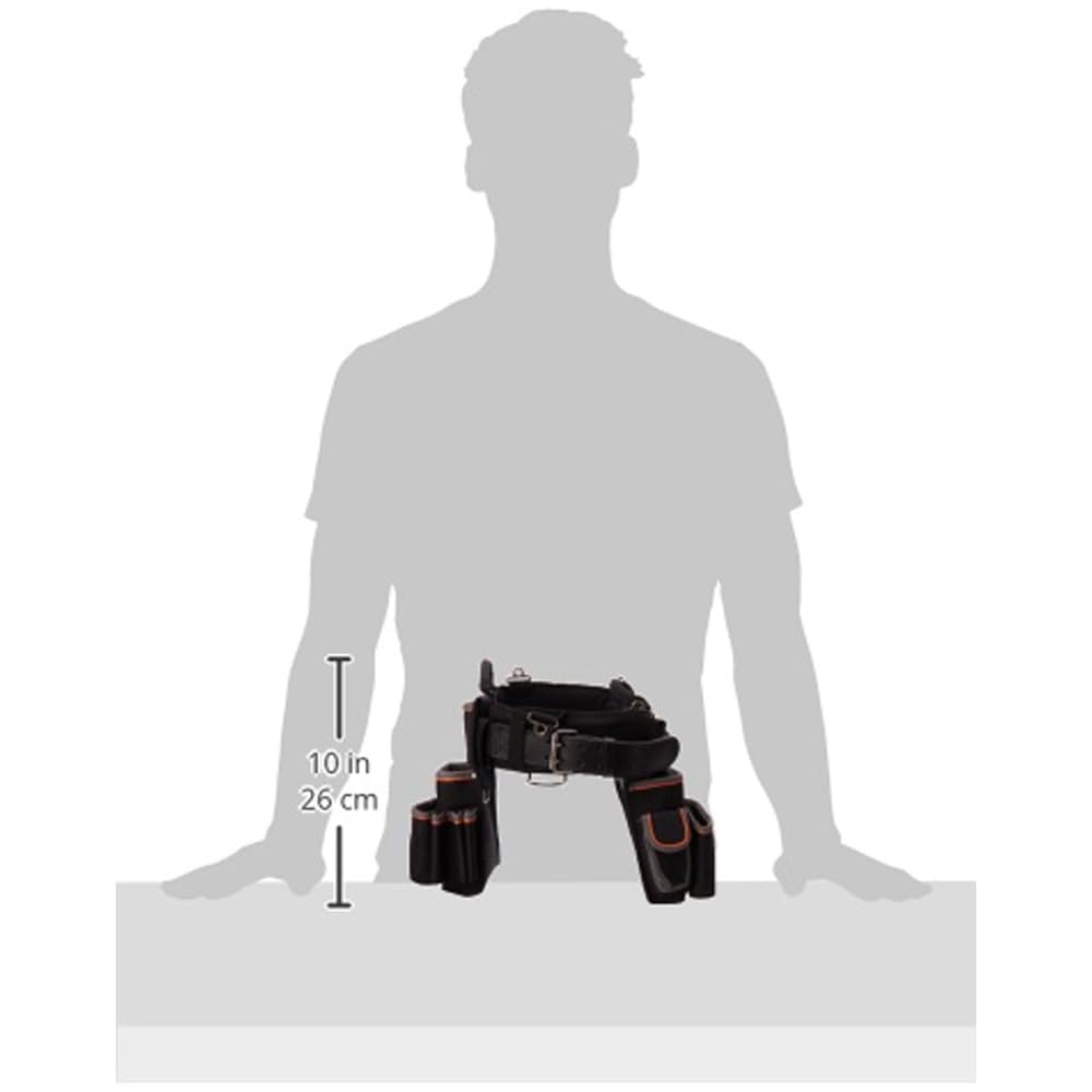 Klein Tools Tradesman Pro 55428 Ceinture à outils rembourrée et pochette à outils pour un confort et une durabilité longue durée Taille L : Bricolage