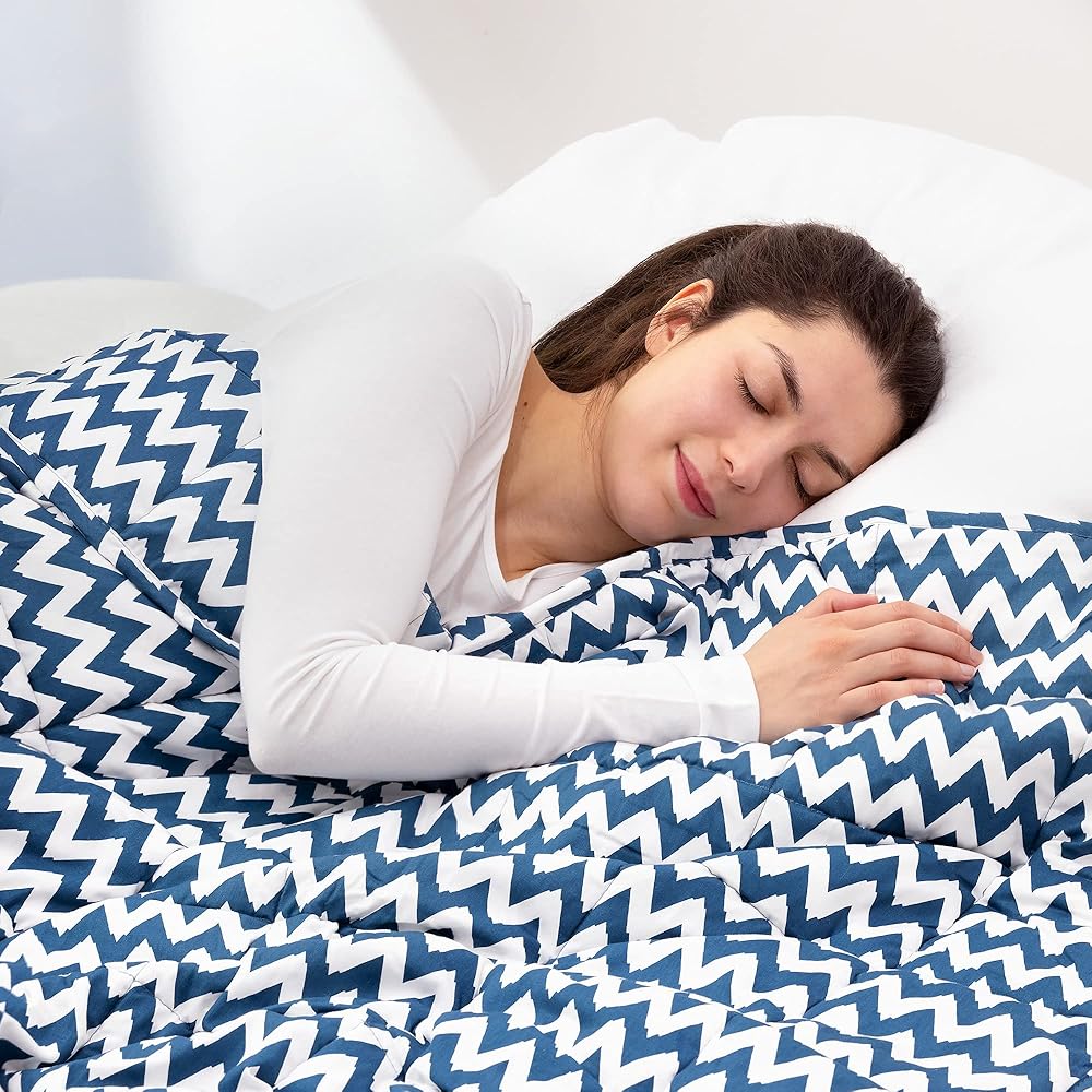 Navaris Couverture Lestée - Couverture Pondérée Relaxante 135x200cm - Contre Insomnie Anxiété - Cocooning - 100% Coton - 4,8kg : Cuisine et Maison