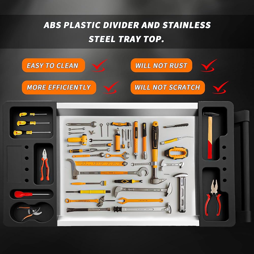 North-Cittie 7-Box XXL Edition Chariot à Outils avec 256 Pièces D'outils Professionnels, Idéal pour I'atelier, la Maison, Le Chariot Qui Vous Donne Un Monde de Bricolage Plus Ordonné : Bricolage