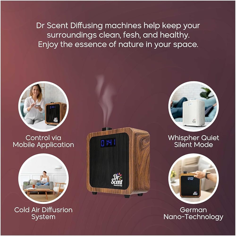 Diffuseur d'Huiles Essentielles Dr Scent Medium (Marron) : Hygiène et Santé