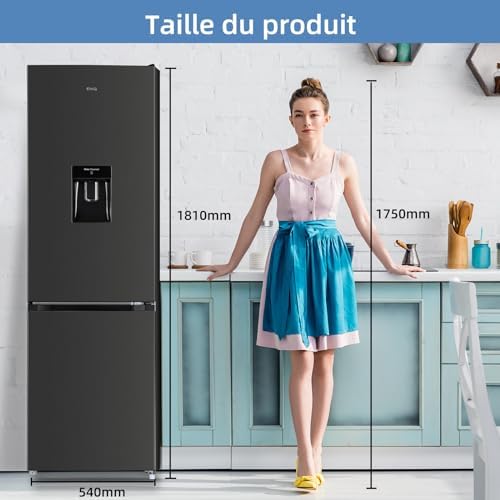 CHiQ Réfrigérateur congélateur combiné 356L, inox