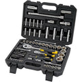 Stanley - COFFRET DE DOUILLES - 1 Cliquet 72 dents ¼’’ - 1 Cliquet 72 dents ½’’ - 41 embouts de vissage - JEU DE 96 PCS - STMT17379-1 : Bricolage