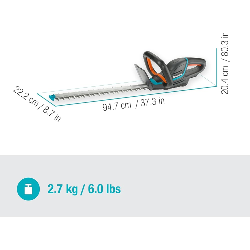 Taille-haies sans fil Gardena ComfortCut 50/18 V-P4A sans batterie Taille-haies avec poignée ergonomique et butée d’arrêt, faible poids pour une meilleure manipulation (14730-55) : Jardin