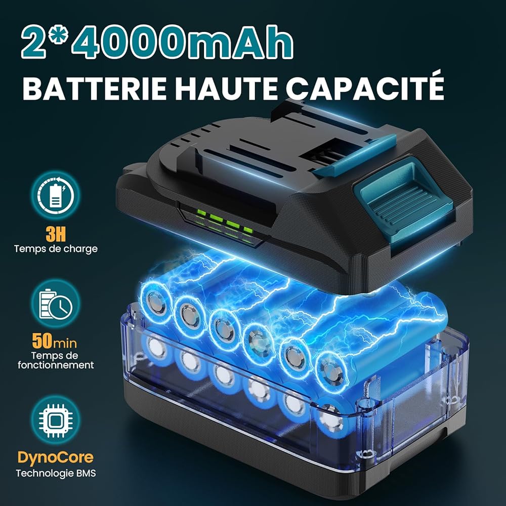 TrimCut Pro Taille-haies sans fil 21 V moteur Brushless lame 52 cm batterie 8000 mAh