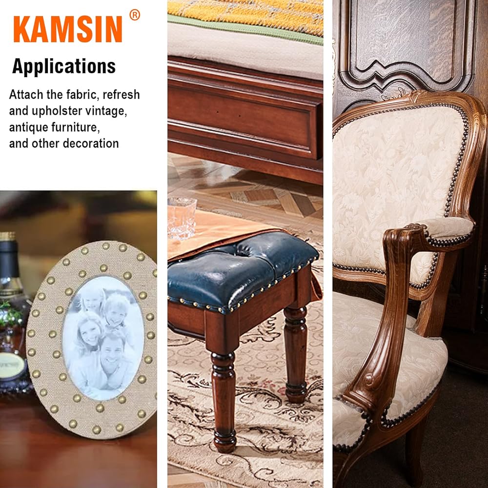 KAMSIN 1170 Cloueuse décorative pneumatique avec panneau de charge et manchon remplaçable, pistolet à clouer à air pour clous de tapisserie, épingles de tapisserie : Bricolage