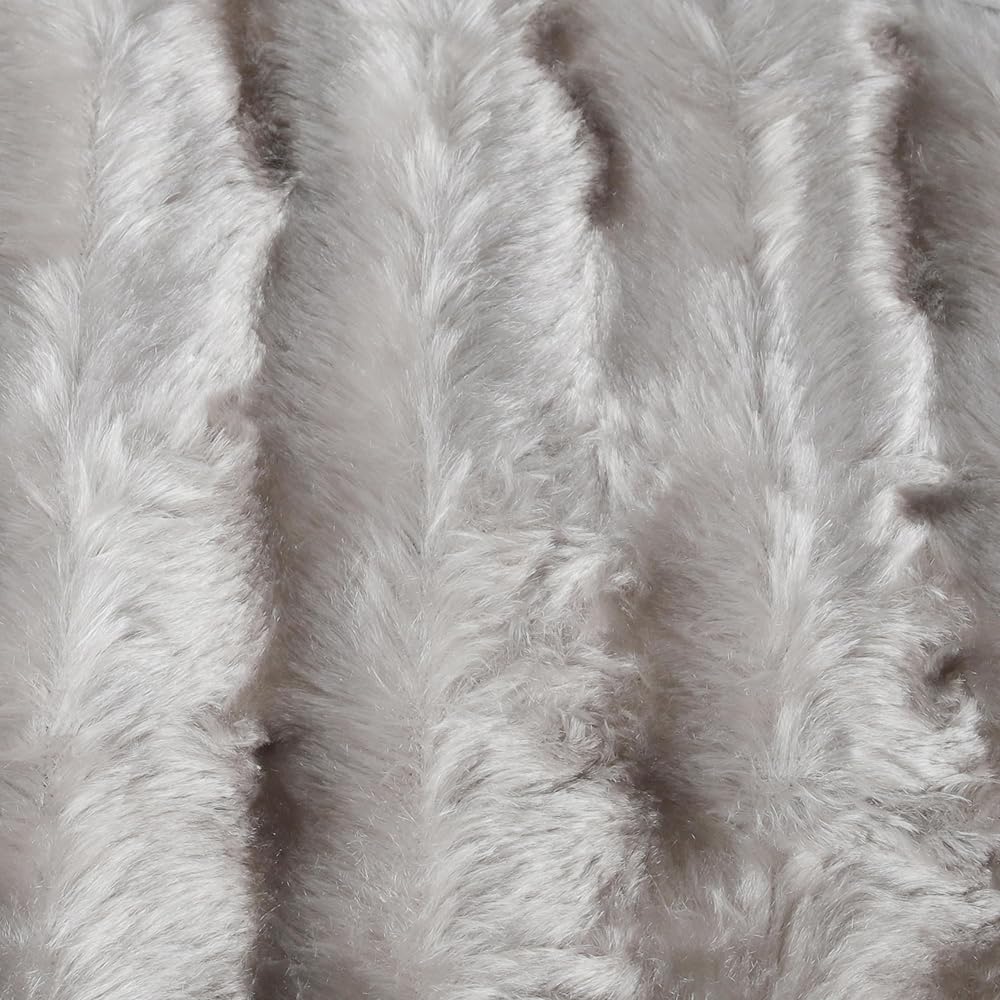 Brandsseller Couverture Double Face Plaid Imitation Fourrure Doux et Chaud - 220 x 240 cm - Taupe/Gris : Cuisine et Maison