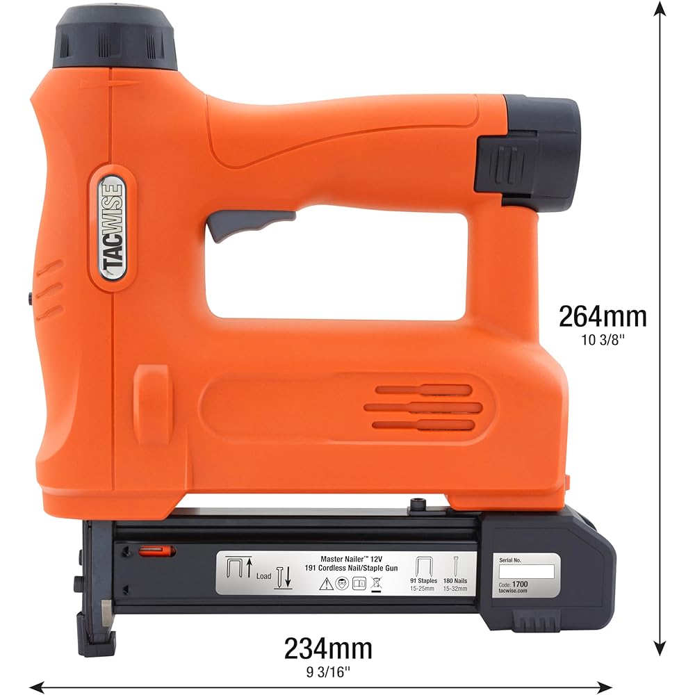 Tacwise 1700 Master Nailer 12V 191 Agrafeuse/Cloueuse Sans Fil avec 1000 agrafes et 2000 clous, Utilise des Agrafes de type 91 et des Clous de type 18G : Beauté et Parfum