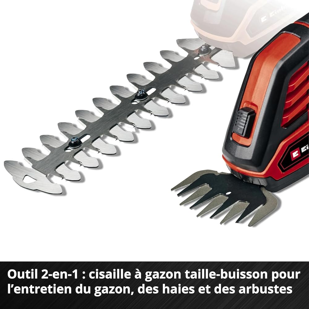 Einhell Cisaille à gazon sans fil GE-CG 18/100 Li-Solo Power X-Change (18V, boîte de vitesses couverte, changement de lame sans outil) Livré sans Batterie ni Chargeur : Bricolage