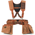 Tourbon Ceinture à outils en toile cirée avec bretelles amovibles pour électricien Pochette à outils Boucle pour marteau : Bricolage