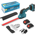 2 en 1 Taille-Haies sans Fil 21V, Cisaille à Gazon Electrique avec Batterie 2 x 1500mAh et 2 Lames, Lame Longue 31 cm/Lame Courte 15 cm, pour Jardin, Pelouse, Arbustes,Gazon : Jardin