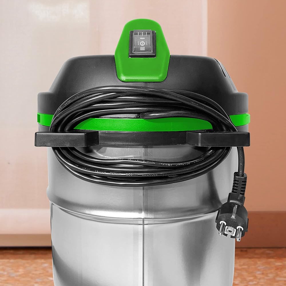 RIBIMEX Aspirateur 20 L by PRASP20IT, RIBIMEX-PRASP20IT-Bidon Solides et liquides 20 L-1200 W, Plastique et métal, Vert, Noir, Acier : Cuisine et Maison