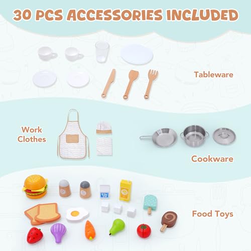Cuisine enfant en bois CoziBB avec accessoires et sons
