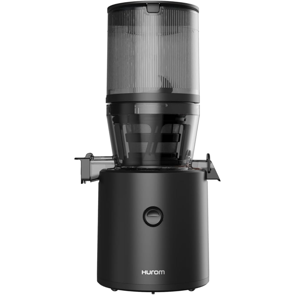 HUROM | Extracteur de jus |Extracteur à Jus de Fruits et Legumes | H320N | Presse à Froid | Moteur silencieux | Facile à nettoyer | Méga trémie intelligente | 2L | 200 Watt | Sans BPA | Noir : Cuisine et Maison