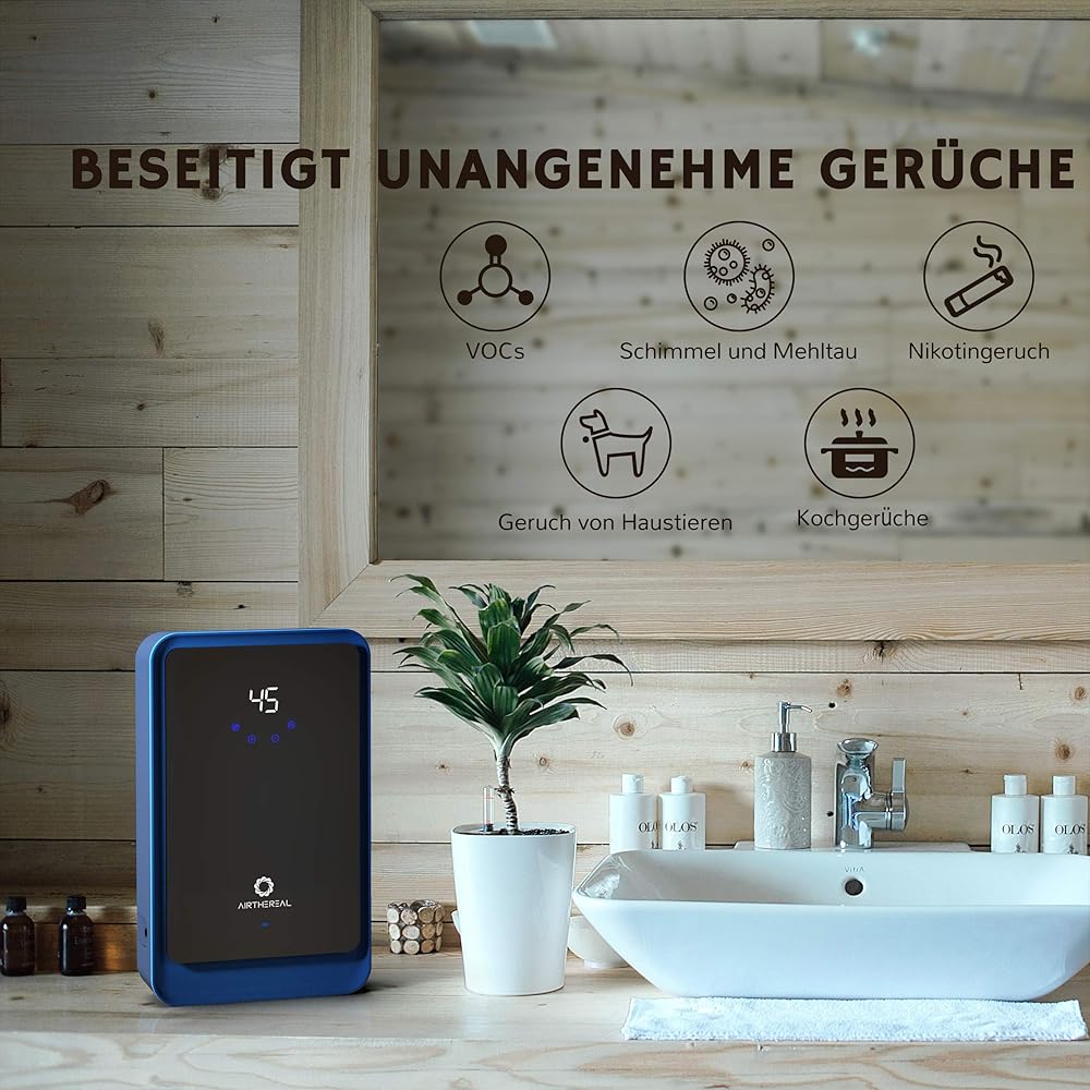 Airthereal AH1000 Générateur d'ozone pour eau et air – Puissance 1000 mg/h avec minuterie et générateur d'ions négatifs – Purifiez l'eau, l'air, les gants de toilette, produisez et plus encore : Cuisine et Maison