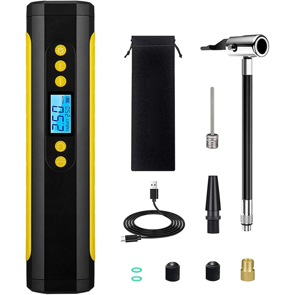 Boyuan Compresseur d'air Portable, gonfleur de Pneu 150 PSI, Batterie Li-ION Rechargeable 2000 mAh, Pompe à air de vélo, manomètre numérique, pour pneus de Voiture/vélo/Moto/Ballon : Auto et Moto