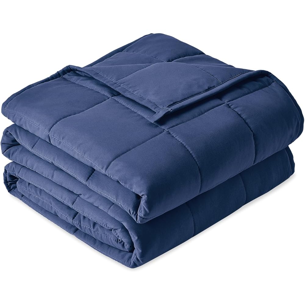 Sivio Couverture lestée pour adulte - 6 kg - Couverture lestée respirante - Matériau doux avec perles de verre pour toutes les saisons - Canapé-lit - 135 x 200 cm - Bleu marine : Cuisine et Maison